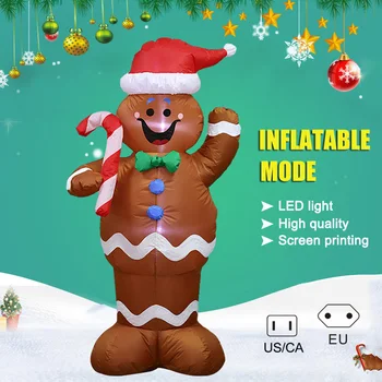 

Inflatable Christmas Santa Claus Gingerbread Snowman LED Decoration Outdoor Home Decoration HTQ99