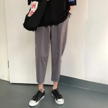 

2020 Spring And Summer New Youth Popular Solid Color Thin Section Harem Pants Fashion Casual Wild Loose Nine Points Pants M-2XL
