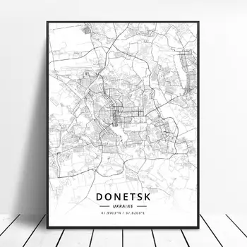 

Donetsk Kiev Odessa Ukraine Canvas Art Map Poster