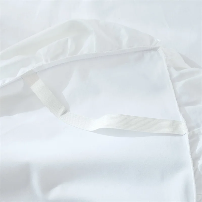 Юбка для кровати, хлопок, белый однотонный цвет, легко снимается, покрывало для кровати, плотное покрывало, одинарное/двойное, для взрослых, эластичная лента, юбка для кровати