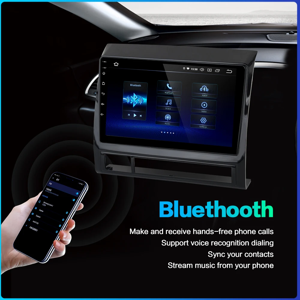 Clearance 10.2"1 Din Car Radio GPS Android 9.0 DSP  For Toyota Tacoma Stereo Touch Screen Bluetooth MP3  GPS Navigation System 4
