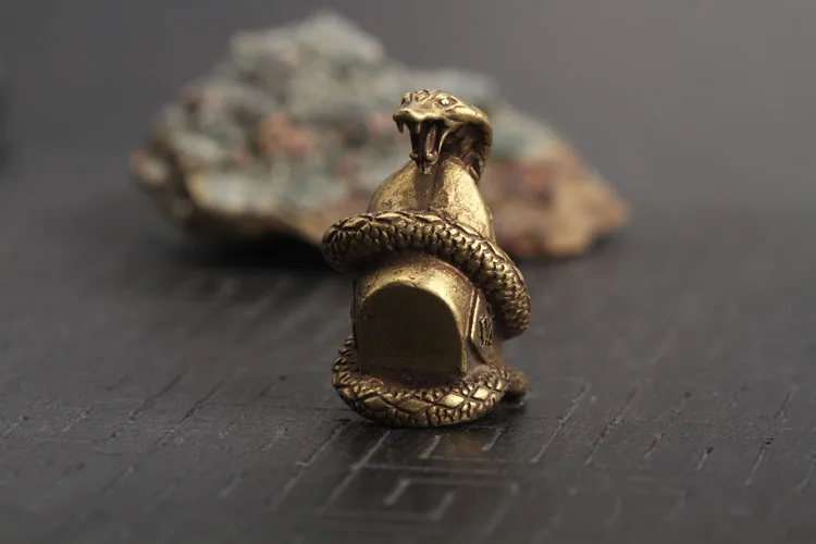 Pure Copper Snake Statue Desktop Decorations (14)