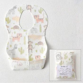 

10PCS/Lot Baby Waterproof Non-Woven Fabric Disposable Bibs Portable Baby Toddler Bibs Feeding Saliva Apron Paper Bibs