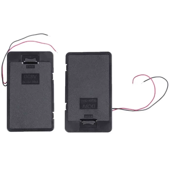 

2 Pcs Black Plastic Battery Holder Case Wired w Cover for 6 x AA 9V