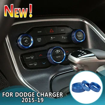 

3 Pcs High Quality Aluminum AC Radio Control Ring Knob Trim Covers For Dodge Challenger 2015-2019 Wholesale Quick Delivery