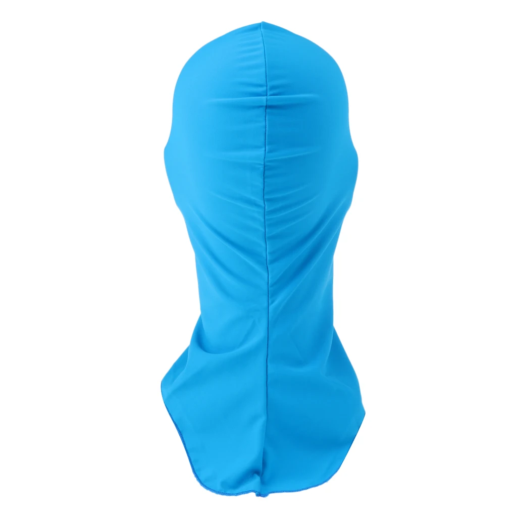 Swiming Diving Wetsuit Hood UV Sun Protection Full Face Mask Head Neck Cover Face Bikini Elastic Swim Cap Blue & Navy