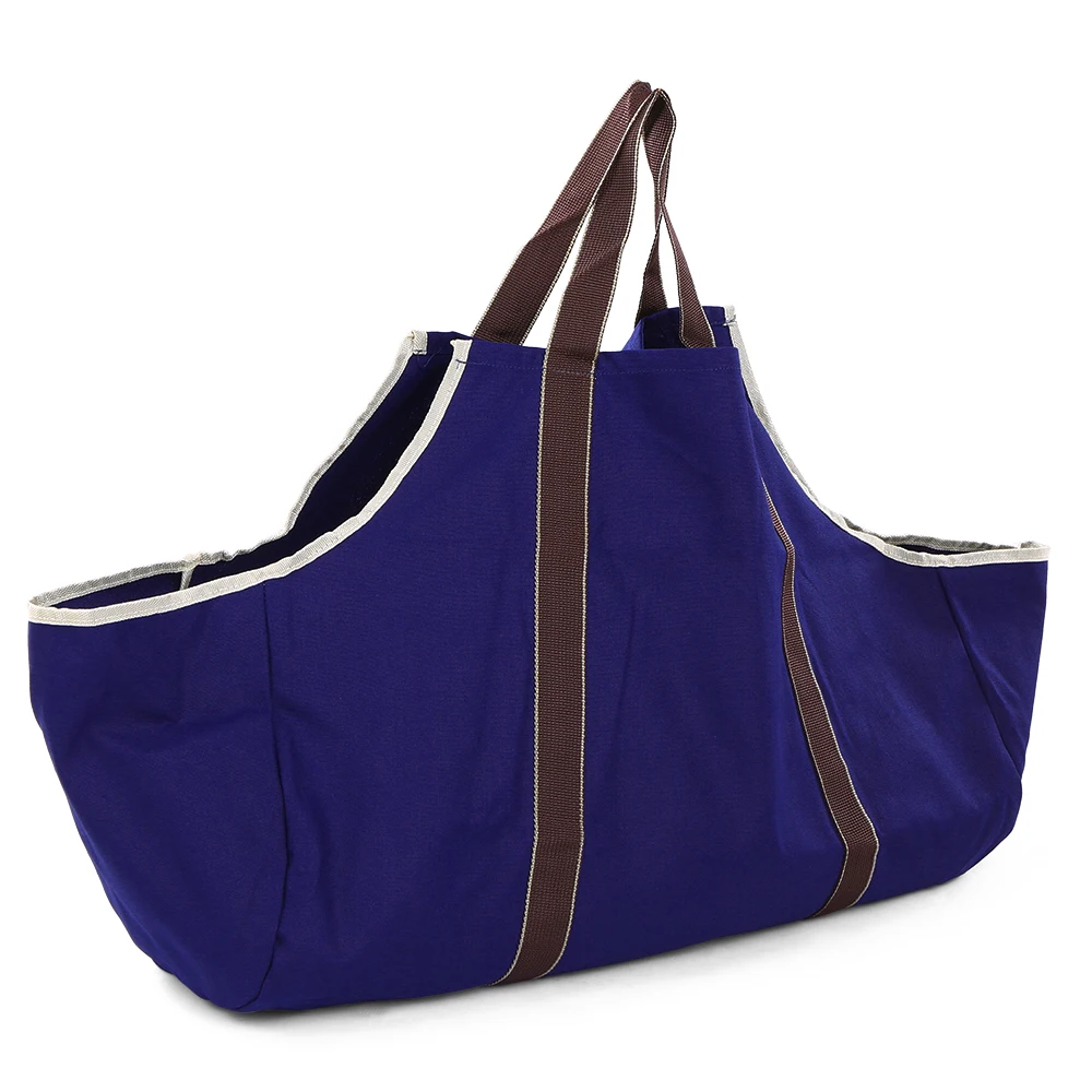 Outdoor Camping Wood Stoves Canvas Fire Wood Tote Firewood Log Carrier Bag Firewood Holder for Fireplaces Beaches Picnic Bag - Цвет: Blue Coffee