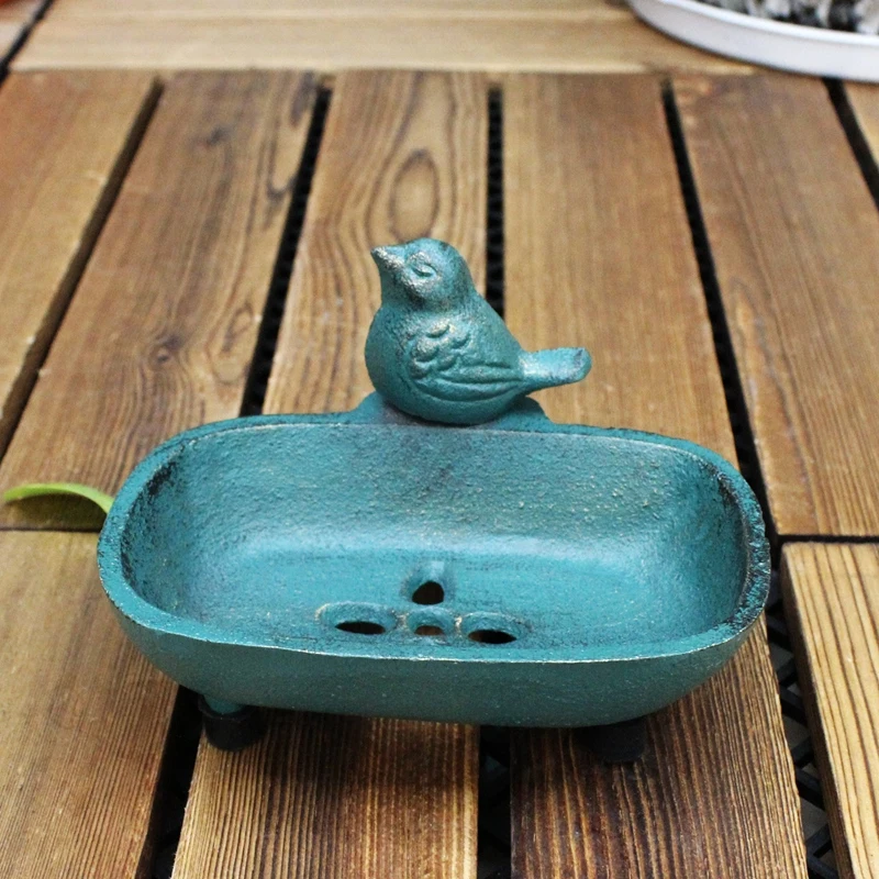 Vintage Country Accents Cow Rooster Sunflower Design Cast Iron Soap Holder Home Decor Antique Blue Bird Iron Soap Storage Dish Vintage Country Accents Cow Rooster Sunflower Design Cast Iron Soap Holder Home Decor Antique Blue Bird Iron Soap Storage Dish