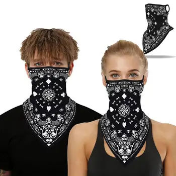 

Mandala Print Triangle Mask for Adults Earloop Summer Protection Cloth Mask Filter Dust Elastic Face Cover Totem Mask Fabric