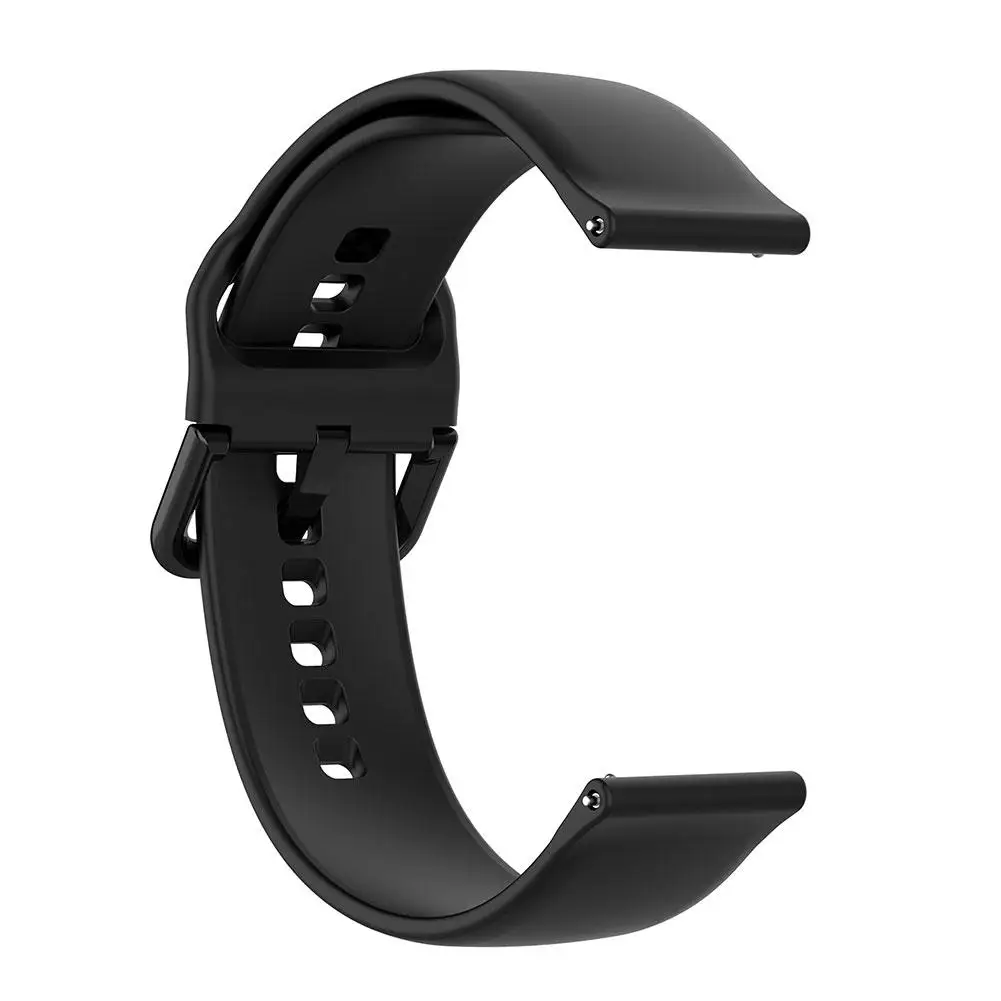 Черный Силиконовые спортивные дышащие часы ремешок для samsung Galaxy Watch Active 2 Смарт-часы 20 мм Универсальный - Цвет: Черный