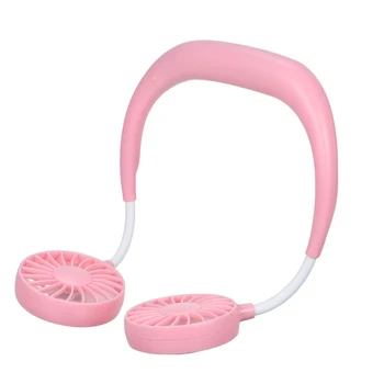 

Multi-Functional Rechargeable Hanging Mini Fan Head Neckband Fan Portable Mini Usb Fan Air Cooling Fan For Home(Pink)