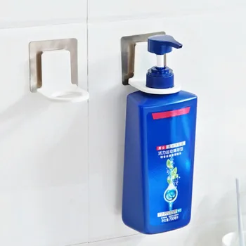 

Rustproof Bathroom Wall Mounted Magic Sticky Shampoo Organizer Hook Repeat Use Shower Hand Soap Bottle Hanging Holder