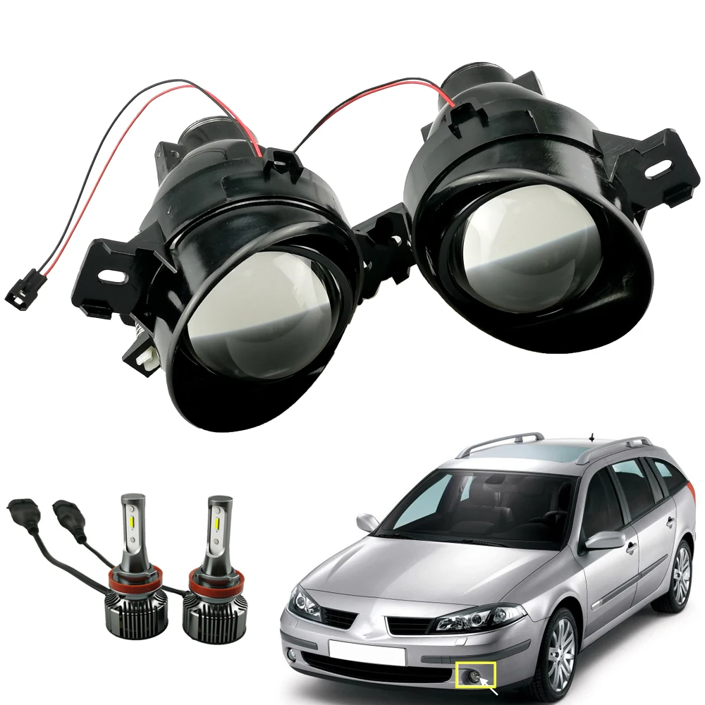 

1pair LED 12V H11 Car Styling Lens Fog Lights For Renault LAGUNA 2/II Grandtour (KG0/1_) Estate 2001-2015 For Master 3/III 2010-