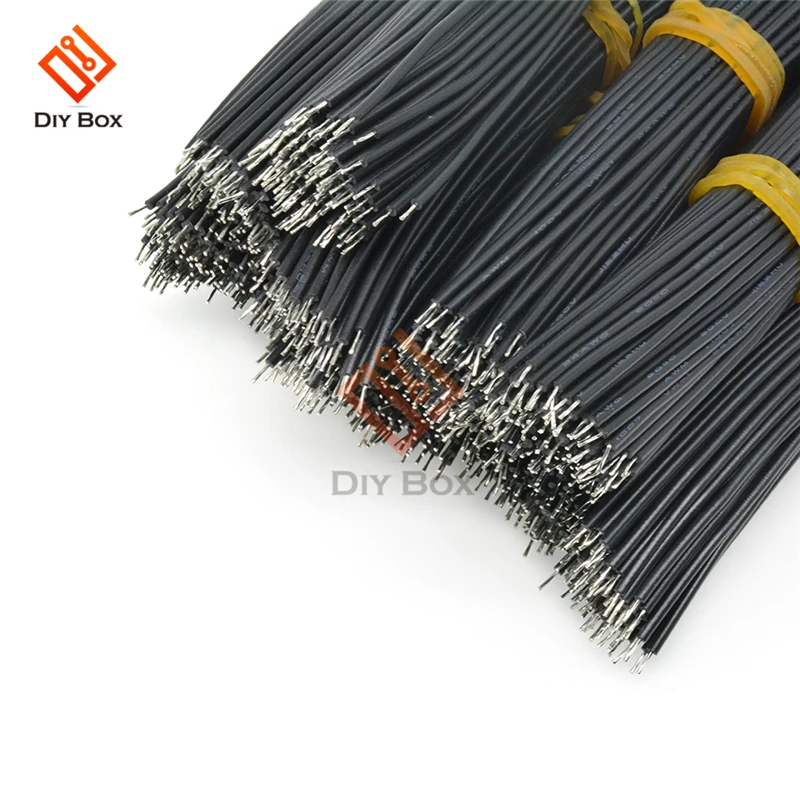 100 шт. 24AWG двухголовый сварочный провод 10 см длина черный цвет подключение с покрытием DIY Электронный 0,14 мм провод из чистого олова провод