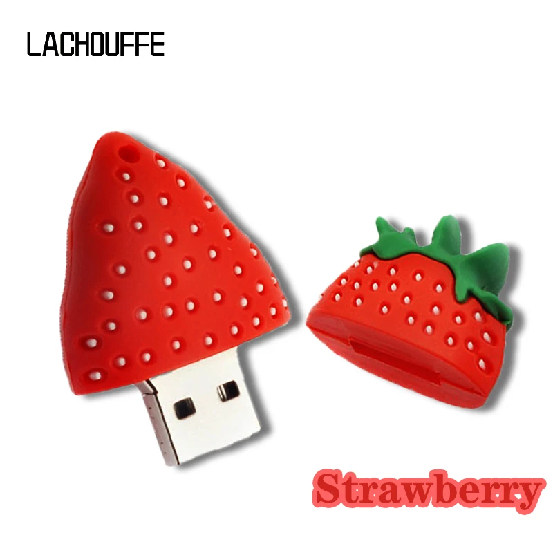 USB флеш-накопитель с изображением клубники, 64 ГБ, 32 ГБ, USB карта памяти, силиконовая имитация фруктов, флешка, 16 ГБ, 8 ГБ, 4 Гб, флэш-диск на ключ