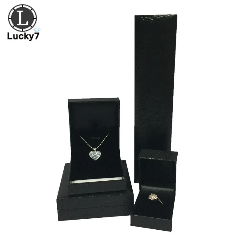 

High Quality Jewelry Display Box Black PU Leather Ring Case Necklace Earrings Box Jewelry Gift Boxes Organizer Storage Bag