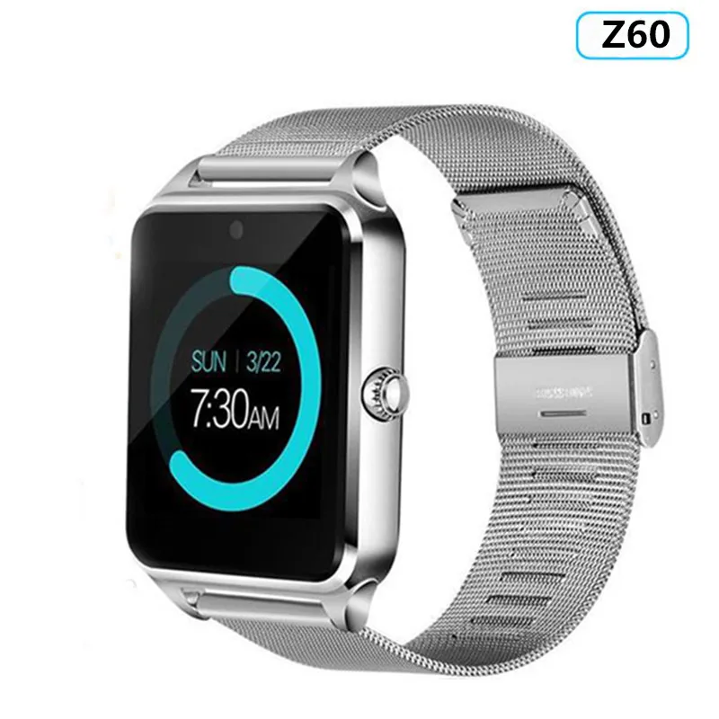 Z60 Silver Смарт-часы Z60, металлические часы GT08 Plus, кожаный ремешок, часы с поддержкой sim-карты TF, Bluetooth, Push Message для всех телефонов Android - Цвет: Z60 Silver