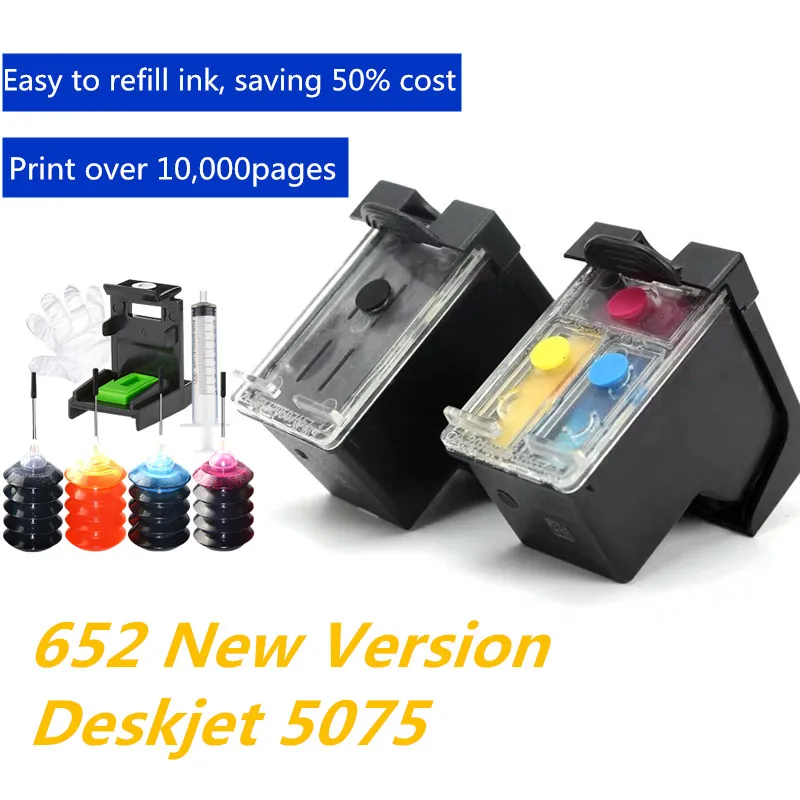 Compatible cartucho de tinta rellenable de HP652 XL 652 DeskJet serie 1115,  2135, 3635, 5075, 5076, 5078, 5085, 2675, 2676, 2677, 2678|Cartuchos de  tinta| - AliExpress