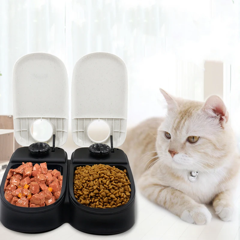 Timing Pet Feeder Cat Automatic Feed Water Drinker Bowl Fonte Agua Storage Bucket Products DD60WS | Дом и сад