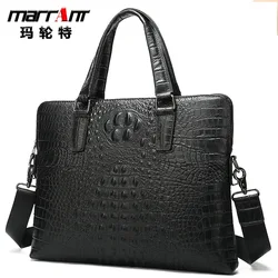 Men's Real-Leather Bag Business Crocodile Pattern Men's Handbag First Layer Cowhide Leather Briefcase Tide 8803