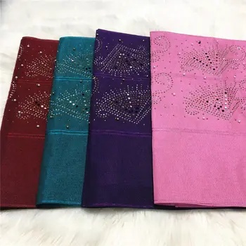 

Hot sale high quality aso oke headtie shoulder 2pc/bag aso oke with stones and beads