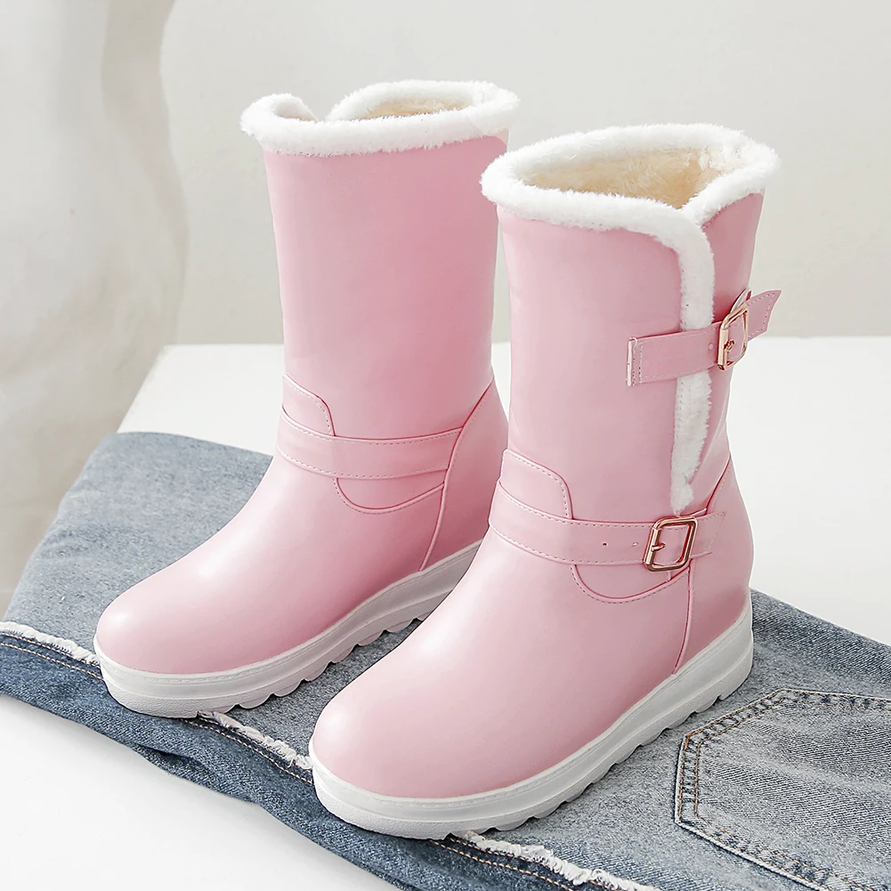Lapolaka/Новинка, лидер продаж, большие Размеры 30-42 теплые зимние ботинки женская обувь Женская обувь без застежек; удобная обувь; Для женщин сапоги