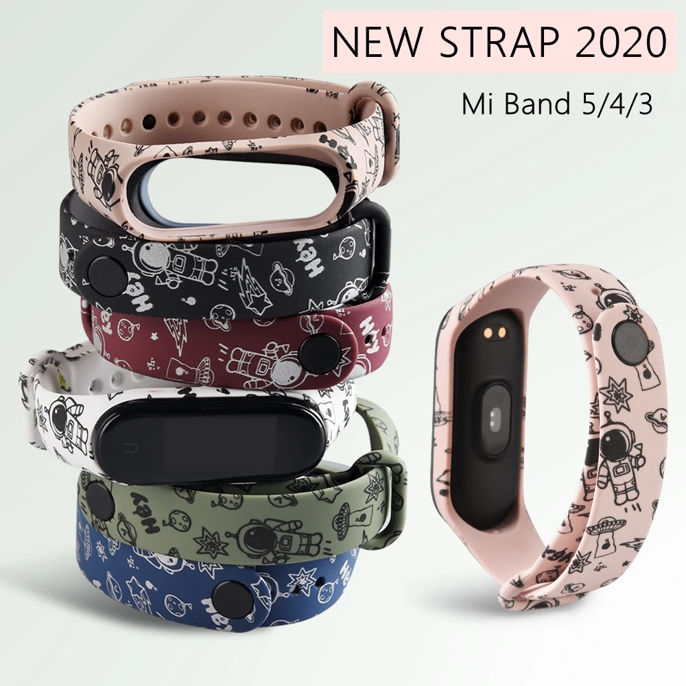 Wristband Strap Bracelet Xiaomi Cartoon Soft-Silicone for 5/4-3/Replaceable/Bracelet