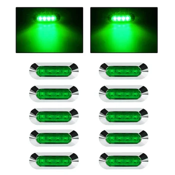 

SUV Side Marker Lights DC 10V-30V 3.8 X 1.3 X 0.78 In SMD LEDs 10x 4 LED Green