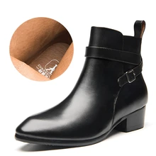 

2021 Autumn Men's Leather Boots Ankle Chelsea High-Top Pointed Toe Set of Feet