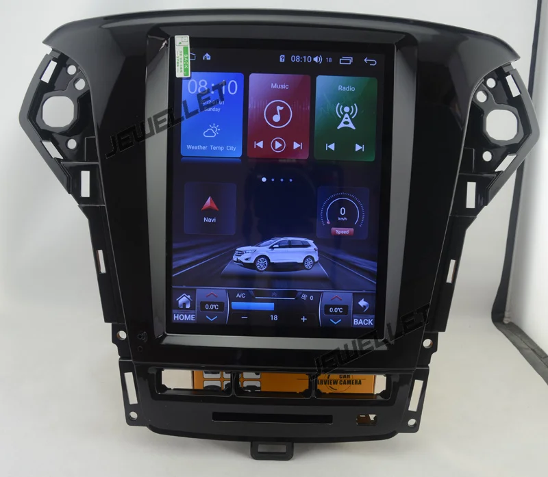 10," tesla стиль вертикальный экран Восьмиядерный Android 8,1 автомобиль gps Радио Навигация для ford Mondeo 2011-2012 автоматический A/C