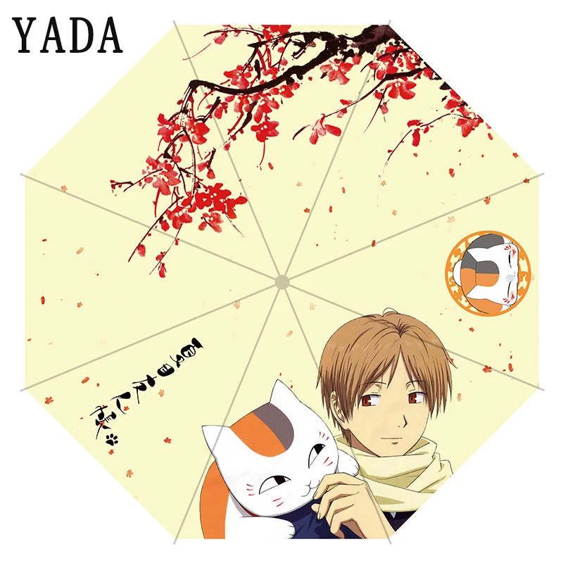 

YADA 2019 Anime Cartoon Lucky Cat Umbrella Rain Women uv Life Of Tree Folding Umbrella For Women Windproof Plant Umbrellas YS769