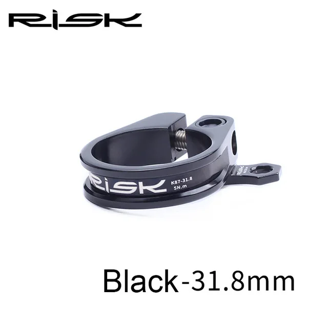 31.8mm Black RISK 31,8/34,9 мм MTB велосипедный Подседельный штырь зажим с кабельным органайзером ультралегкий Замок Подседельный штырь для велосипеда Зажимы Подседельный штырь для шоссейного велосипеда - Цвет: 31.8mm Black