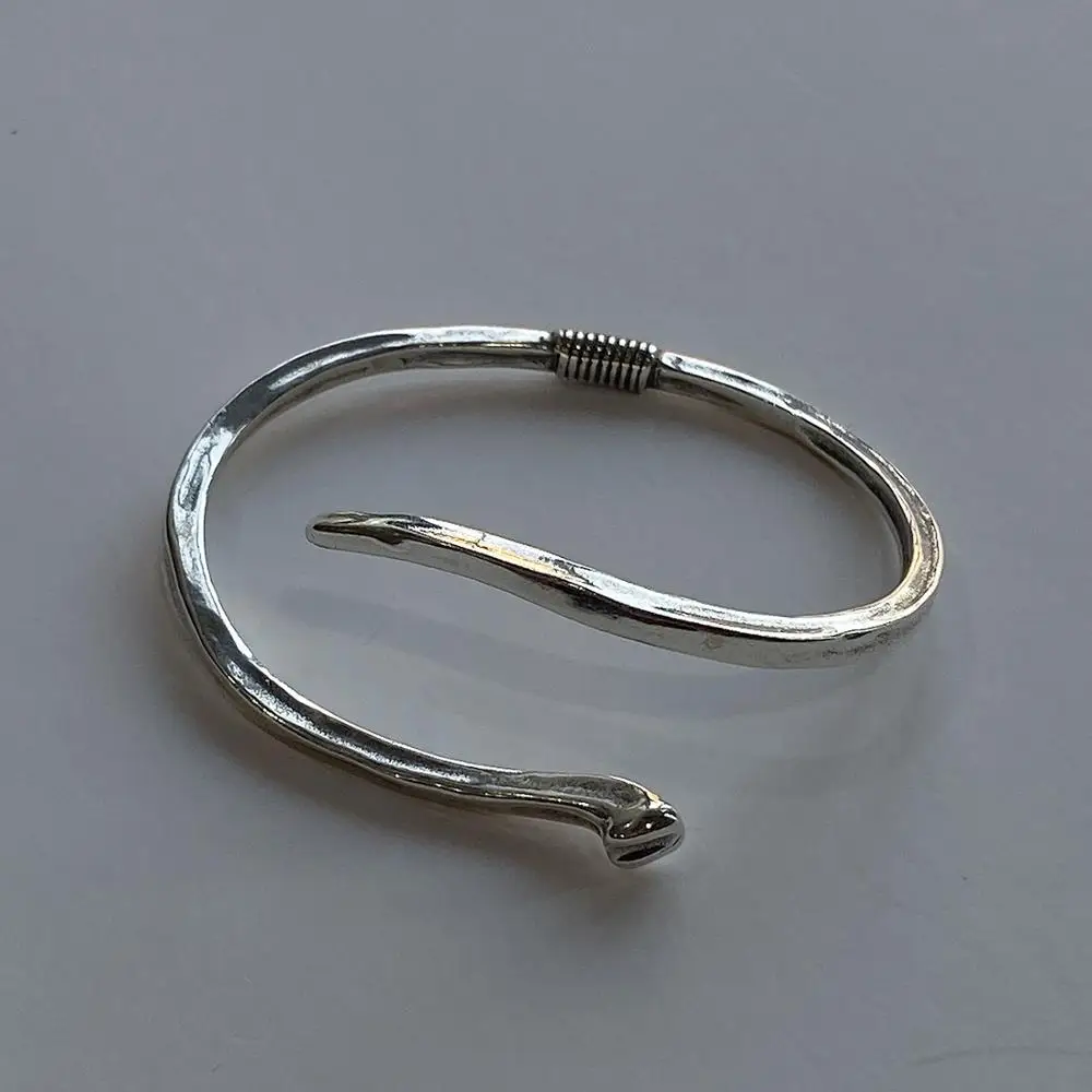 Authentic 925 Sterling silver Handmade Bangle Bracelet Cuff BraceletS TLS217