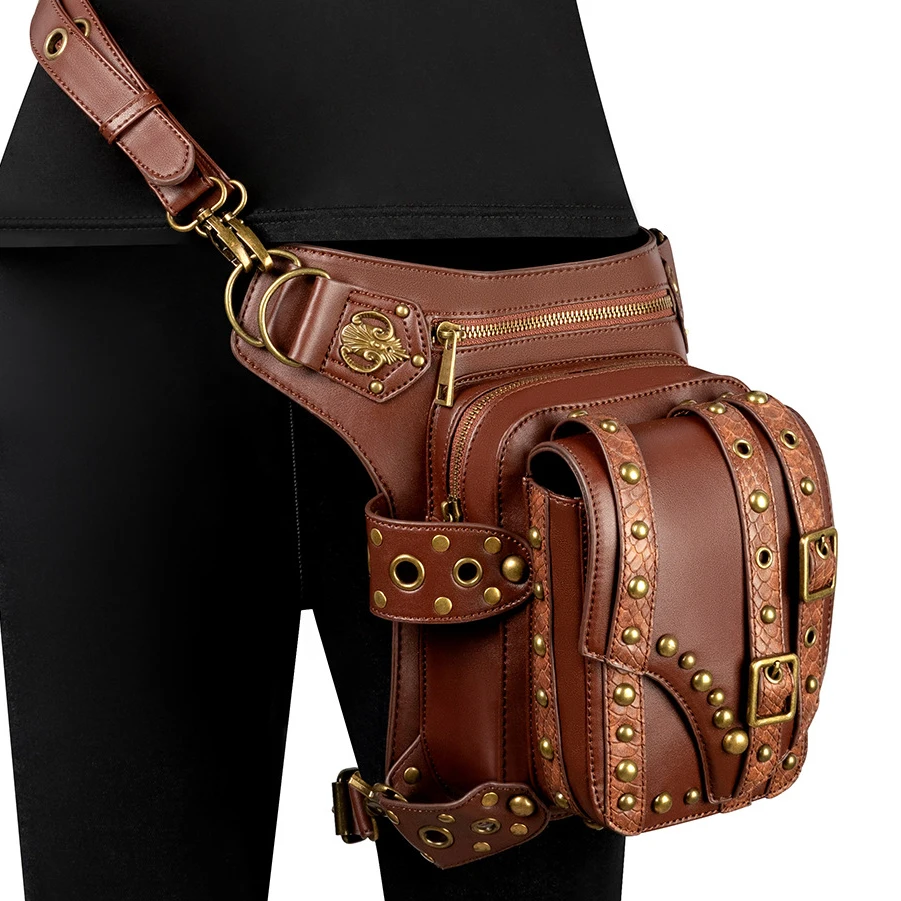 Steampunk Waist Leg Bags Women Men Victorian Style Waistbag Motorcycle Thigh Hip Hop Belt Back Packs Messenger Shoulder Bags