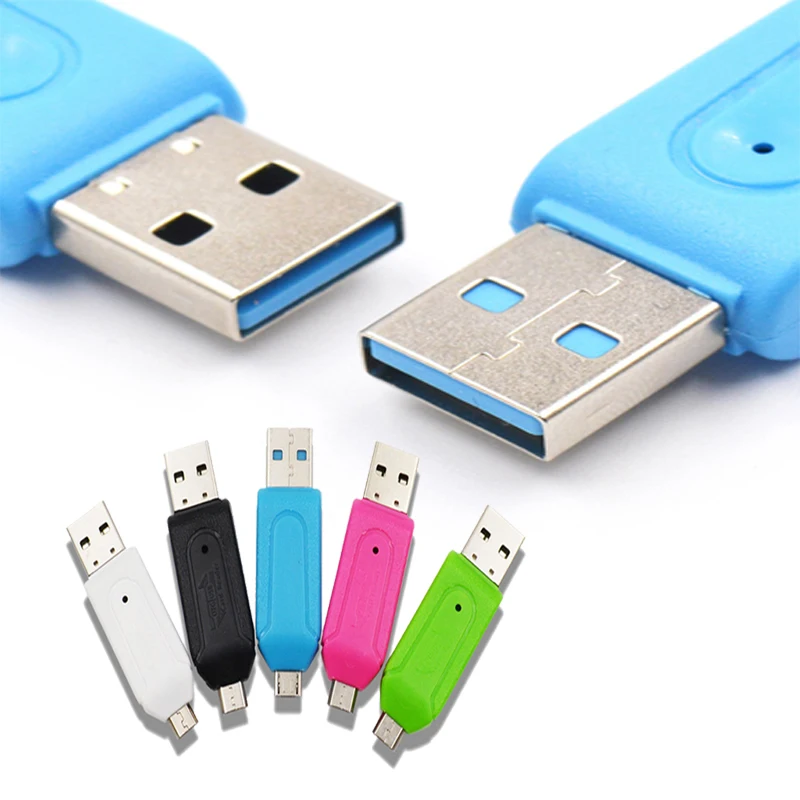 

1-5pcs 2 In 1 USB OTG Adapter Universal Micro USB TF SD Card Reader Phone Extension Headers Micro USB OTG Adapter Computer