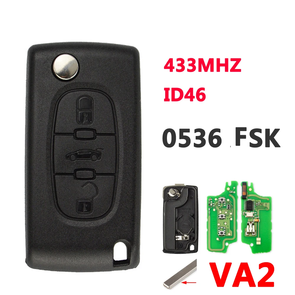 XNRKEY 3B Flip Key For Peugeot Citroen Blade VA2 0536 FSK | Автомобили и мотоциклы