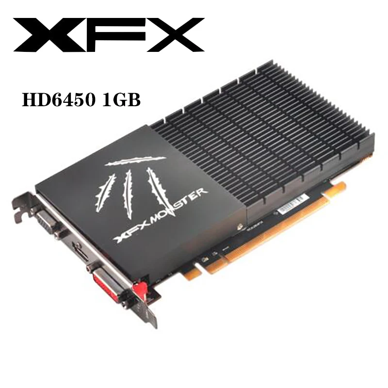 Оригинальные видеокарты XFX GPU AMD Radeon HD 6450 1 ГБ GDDR3 графические карты для настольного