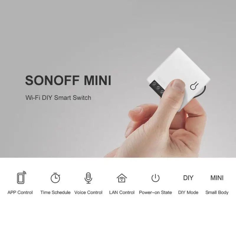 Sonoff мини умный переключатель, домашний WiFi DIY беспроводной умный переключатель управления для Alexa/Google Sonoff бренд