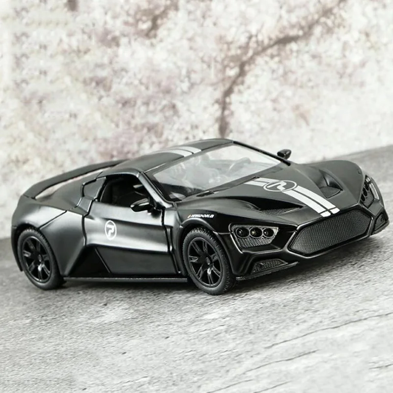 Коллекция 1:32 15 см ZENVO STI Дания Классическая гоночная модель автомобиля откатная литая под давлением сплав дисплей автомобиля для детей и взрослых - Цвет: Black