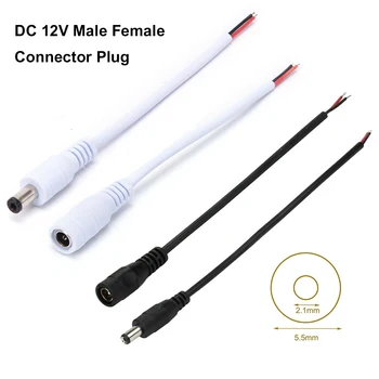 

DC power male female cable 12V Plug DC 5.5x2.1Adapter cable Plug Connector for For CCTV Camera and 3528 5050 LED Strip Light