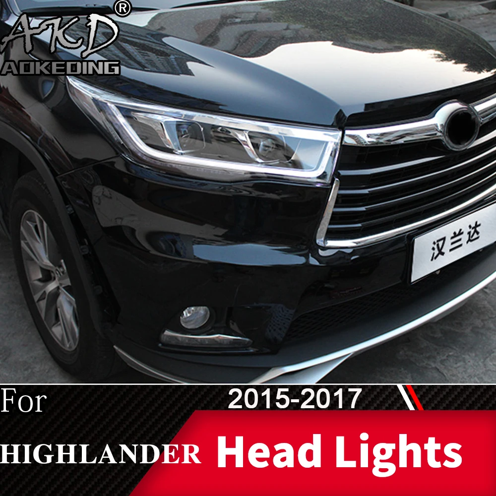 Фара для Toyota Highlander- Kluger головной светильник s противотуманный светильник s дневной ходовой светильник DRL H7 светодиодный Биксеноновая лампа автомобильные аксессуары