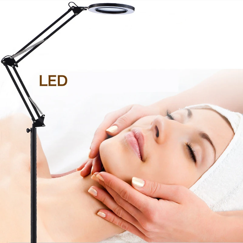 

Magnifying Eyelash Floor Lamp Retractable Cosmetologist Magnifier Lighting Stand LED Light For Nails Sofa Modern Room Decoration