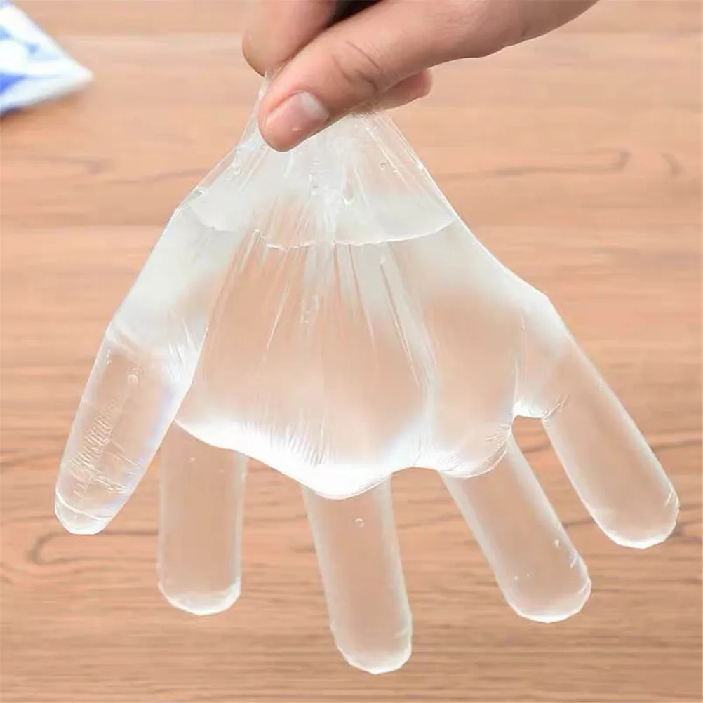 50 шт одноразовые перчатки пленка из пластика, полиэтилена пальцы чистые перчатки краска для волос перчатки