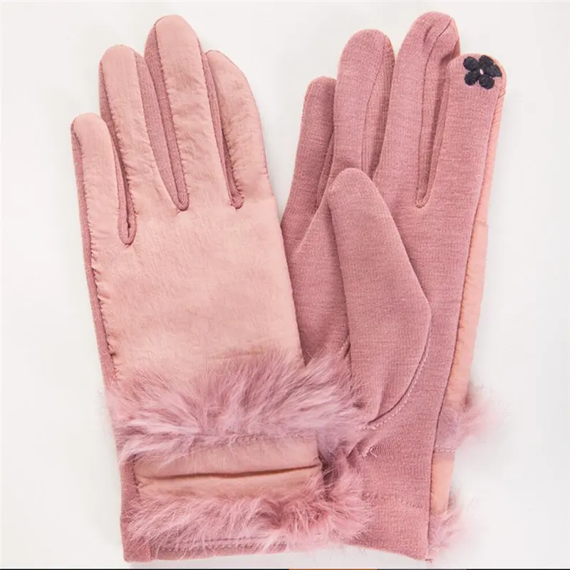 

Howfits Women Winter Driving Gloves Plush Touch Screen Warm Girls Thick Waterproof Cotton Biking Cycling Formal Car Mittens