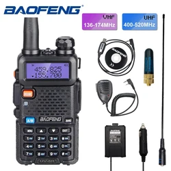 Baofeng – walkie talkie professionnel VHF UHF, émetteur récepteur HF double bande à longue portée, communicateur Radio CB bidirectionnel pour la chasse, UV 5R 