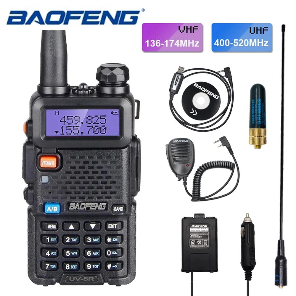 UV-5R Baofeng профессиональная рация VHF UHF двухдиапазонный HF приемопередатчик длинная