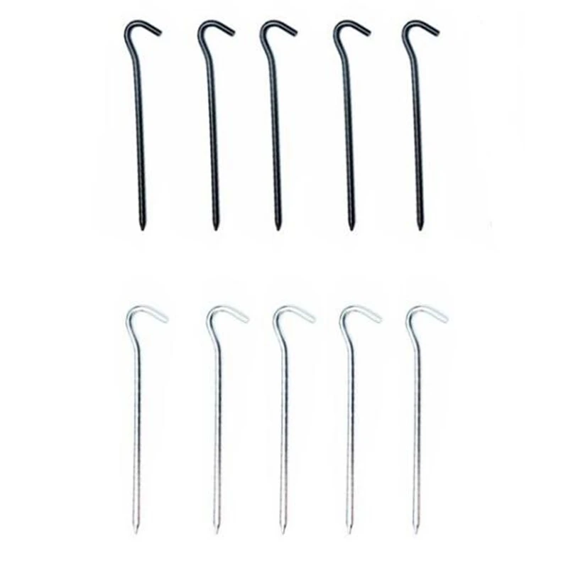 10Pcs Tent Pegs Aluminium Tent Stakes Pegs with Hook Stakes Nail Spike