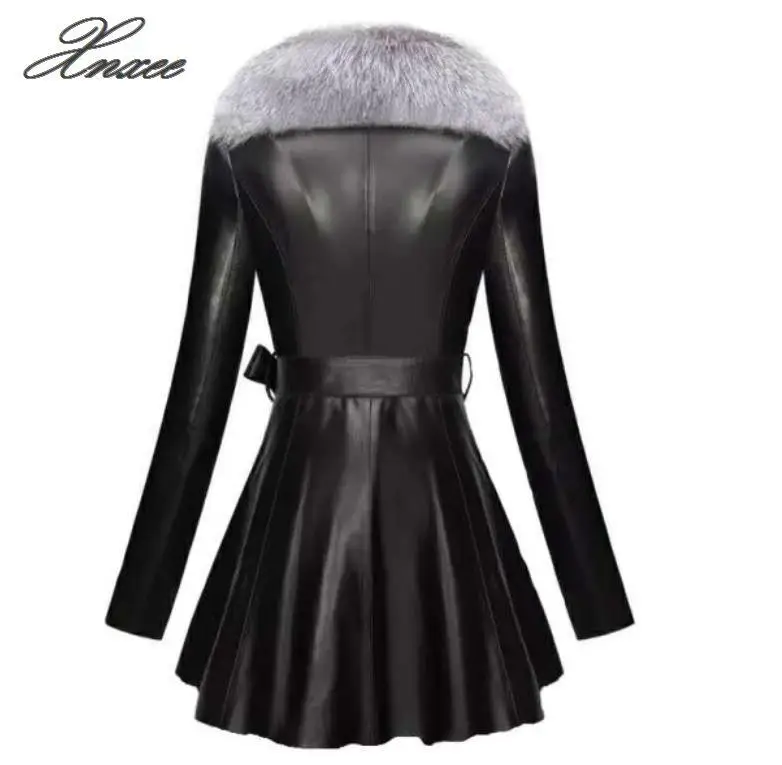 Пальто для женщин размера плюс 9XL с воротником в стиле пэчворк, зимнее новое пальто, женские куртки с длинным рукавом, куртка из искусственной кожи, пальто из искусственного меха