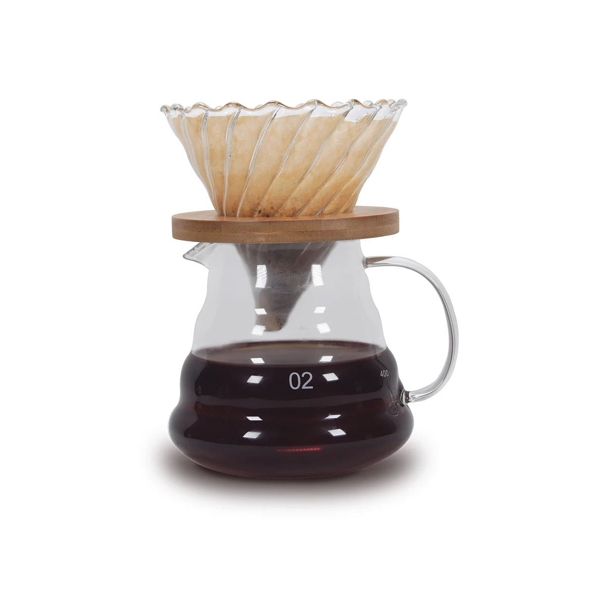 US $44.05 500ml V60 Coffee Dripper Set Coffee Filter Paper Glass Coffee Pot With Coffee Scale Mini Grinder 2020 New Household FourPiece