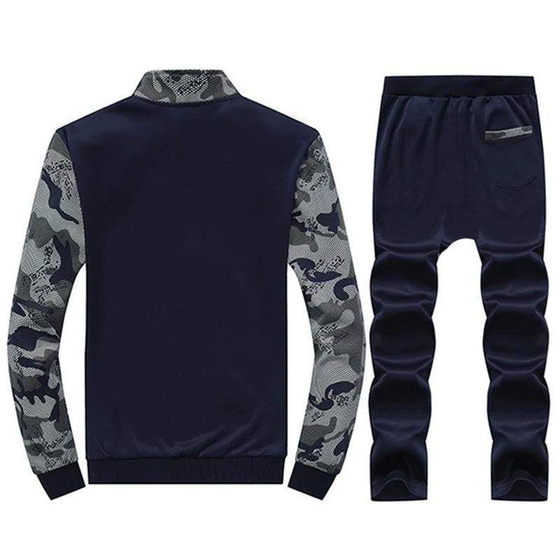 Autumn New Men Sets Camouflage Male Causal Slim Fit Stand Collar Camo Tracksuit Jacket+Pants 2PC Sets Men's Sportswear Sweatsuit